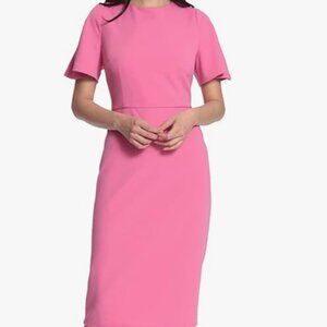 Maggy London Flutter Sleeve Midi Sheath Dress  - Size 8